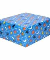 Sinterklaas inpakpapier cadeaupapier print blauw 2 5 x 0 7 meter