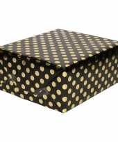 Zwart folie inpakpapier cadeaupapier gouden stip 200 x 70 cm